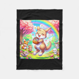 Süßes Känguru Ostern Niedliches Oster Känguru Fleecedecke