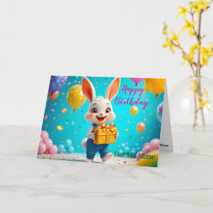 Süßes Kaninchen Alles Gute zum Geburtstag Karte