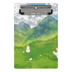 Süßes Kaninchen auf Mini-Clipboard Mountain View Mini Klemmbrett