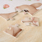 Süßes Kaninchen Blumen Frühling Muster Puzzle (Seite)