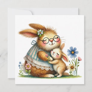 Süßes Kaninchen Fantasievolles Muttertag-Geschenk Karte