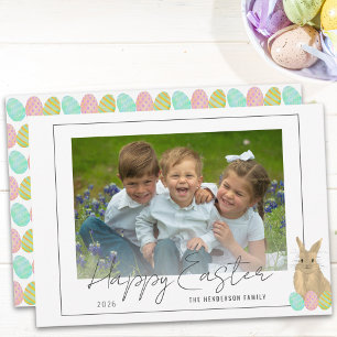Süßes Kaninchen Frohe Ostern Foto Feiertagskarte