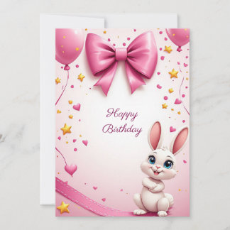 Süßes Kaninchen-Geburtstagsfeier 🐰 Einladung