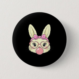 Süßes Kaninchen-Gesicht für Frauen Mädchen Kinder  Button