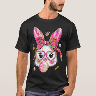 Süßes Kaninchen-Hasen-Gesicht frohen Ostertag Frau T-Shirt