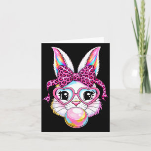 Süßes Kaninchen-Hasen-Gesicht Leopard Coquette Bri Karte