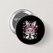 Süßes Kaninchen-Hasen-Gesicht Leopard Kokette Schl Button (Vorne & Hinten)