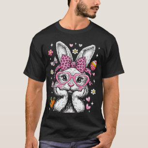 Süßes Kaninchen-Hasen-Gesicht Leopard Kokette Schl T-Shirt