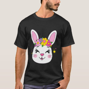 Süßes Kaninchen-Hasen-Gesicht Mädchen Frohen Oster T-Shirt