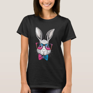Süßes Kaninchen-Hasen-Gesicht Tie Dye Brille Mädch T-Shirt