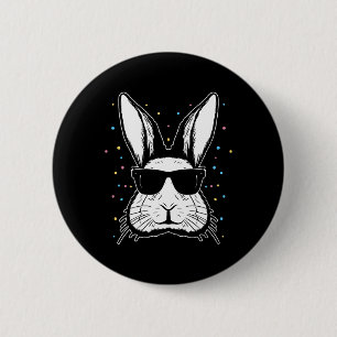 Süßes Kaninchen-Hasen-Gesicht-Tie-Dye-Glas-Mädchen Button