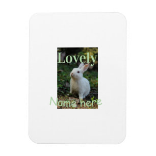 Süßes Kaninchen-Haustier-Foto Name grün Pastell  Magnet