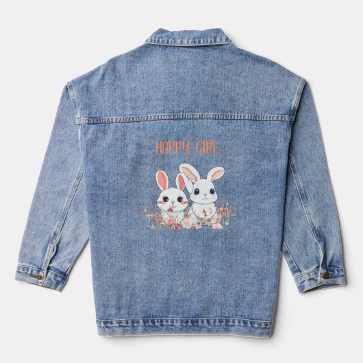 Süßes Kaninchen Jeansjacke (Rückseite)