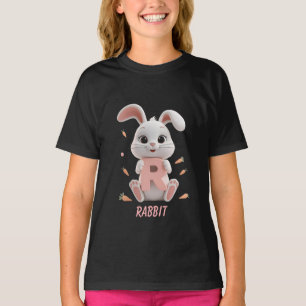 Süßes Kaninchen-Kinder-T-Shirt R steht für Kanin T-Shirt