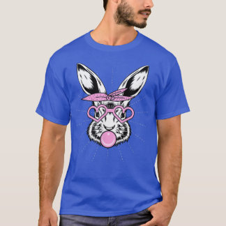 Süßes Kaninchen mit Bandana-Herzbrille Bubble Gum T-Shirt