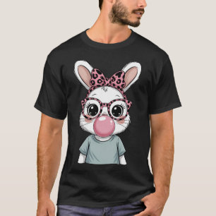 Süßes Kaninchen mit Bandana-Herzbrille Bubble-Gum  T-Shirt