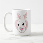 Süßes Kaninchen mit Herz | Romantisches Design Kaffeetasse (Links)