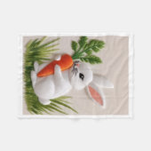 Süßes Kaninchen Mit Karotten-Decke Fleecedecke (Vorderseite (Horizontal))