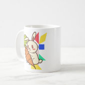 Süßes Kaninchen mit Karotten-Tasse Kaffeetasse (Vorderseite Links)