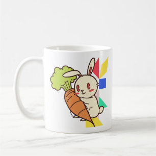 Süßes Kaninchen mit Karotten-Tasse Kaffeetasse