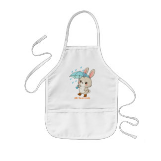 Süßes Kaninchen mit Regenschirm Kawaii Kinderschürze