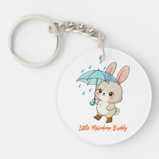 Süßes Kaninchen mit Regenschirm Kawaii Schlüsselanhänger