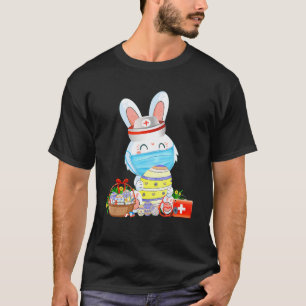 Süßes Kaninchen Oster-Gesichtsmaske Krankenschwest T-Shirt