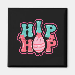 Süßes Kaninchen-Ostereier-Suche Hip Hop Frohe Oste Magnet