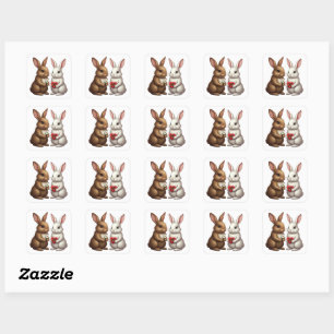 Süßes Kaninchen-Paar – Love Bunny Aufkleber