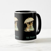 Süßes Kaninchen-Pärchen Kaffeetasse, Romantisches Tasse (VorderseiteRechts)