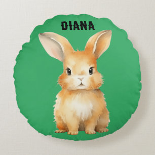 Süßes Kaninchen personalisiert Rundes Kissen