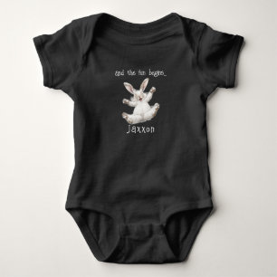 Süßes Kaninchen Personalisiert und der Spaß beginn Baby Strampler