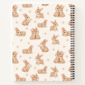 Süßes Kaninchen Rosa Blumendesign Notizblock (Rückseite)