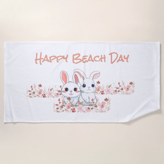 Süßes Kaninchen Strandtuch (Vorderseite)