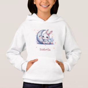 süßes Kaninchen und Halbmond Hoodie