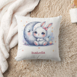süßes Kaninchen und Halbmond-Kinder Kissen