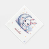 Süßes Kaninchen und Mond Geburtstag  Serviette (Ecke)