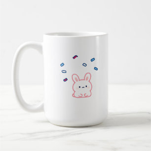 Süßes Kaninchen unter zuckerigem Regen Kaffeetasse