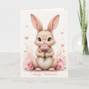 Süßes Kaninchen Valentinstag Süßes Kaninchen Liebe Karte