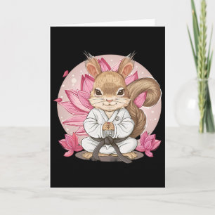 Süßes Karate Eichhörnchen Lotusblume Kung Fu MMA K Karte
