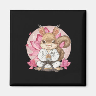 Süßes Karate Eichhörnchen Lotusblume Kung Fu MMA K Magnet