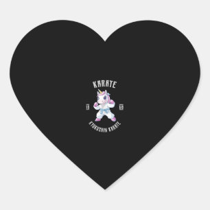 Süßes Karate-Einhorn-Kampfsport - Karate Einhorn Herz-Aufkleber