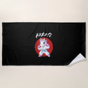 Süßes Karate-Einhorn-Tanktop Strandtuch