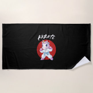 Süßes Karate-Einhorn-Tanktop Strandtuch