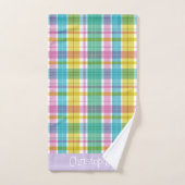 Süßes Kariertes Pastell Badhandtuch Set (Handtuch)