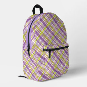 Süßes Kariertes Pastell Lila grün Bedruckter Rucksack