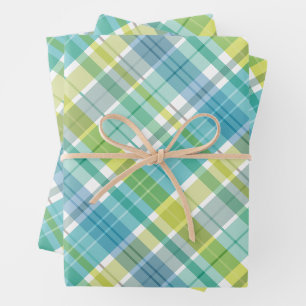 Süßes Kariertes Pastellgelb Geschenkpapier Set
