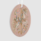 Süßes Karussellpferd Vintage-Kunst Ornament (Vorderseite)