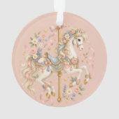 Süßes Karussellpferd Vintage-Kunst Ornament (Rückseite)