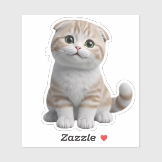 Süßes Kätzchen 3D Cartoon Sticker Pack - Liebenswe (Blatt)